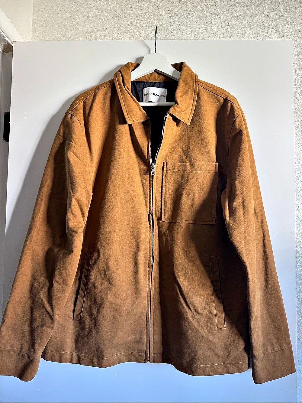 Fashion Nova Men's Cotton Shirt Jacket in Brown Like New